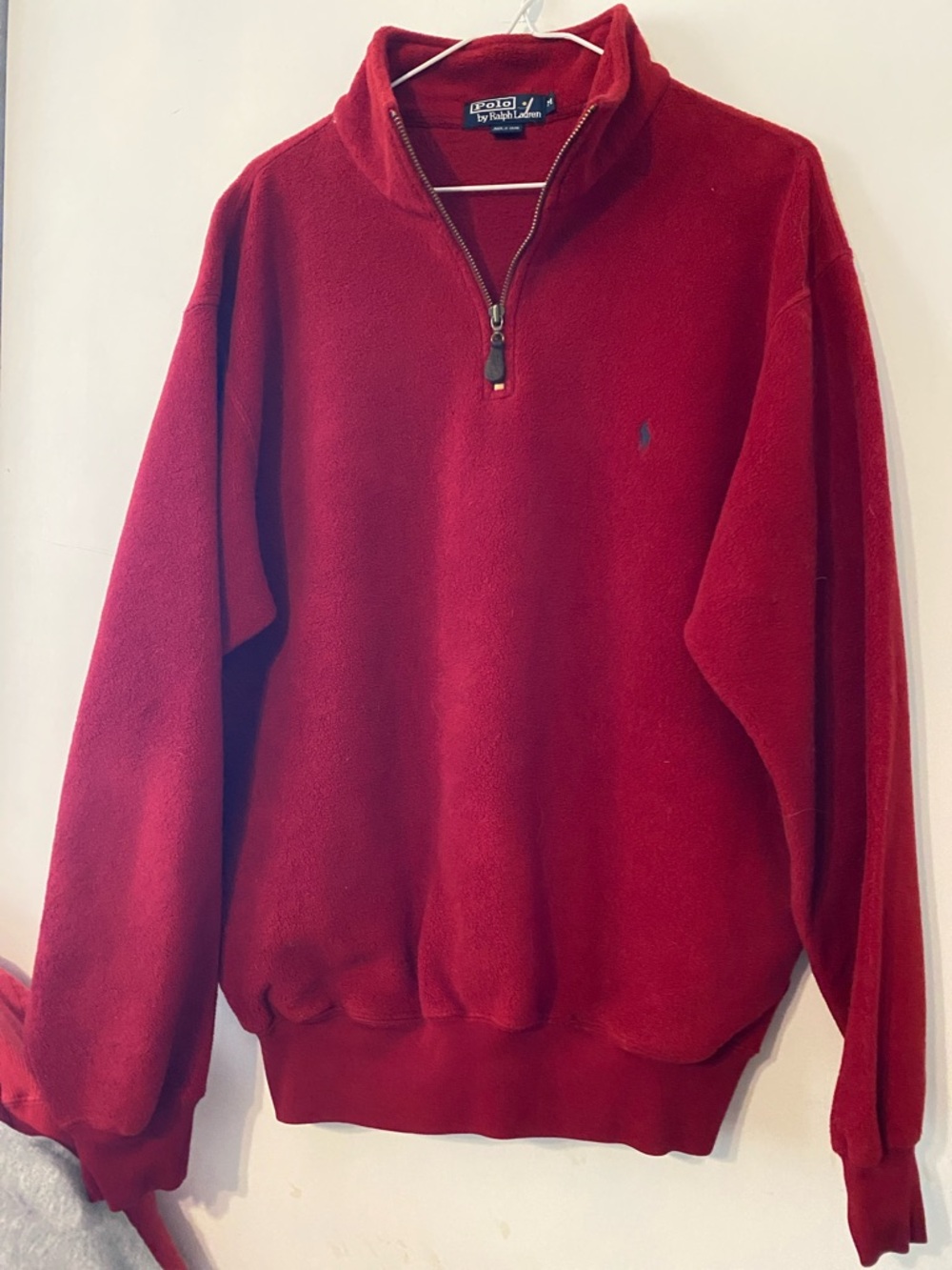 Polo by Ralph Lauren Deep Red Quarter-Zip Fleece Pullover